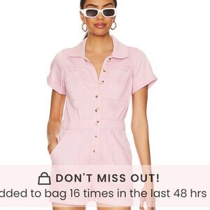 Pink Button-Up Romper